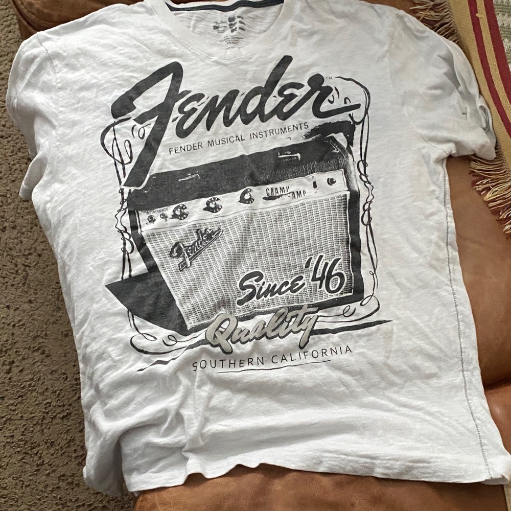 Fender White and Black Graphic Tee